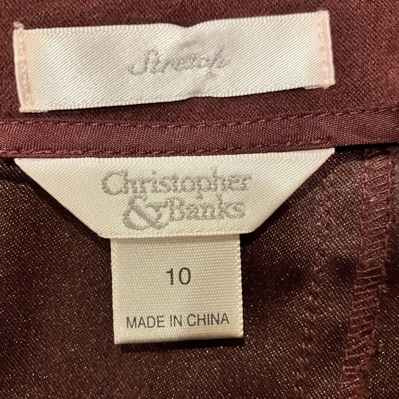 Christopher & Banks Suede Look Skirt, Brown, Sz. 10, Patchwork Look, Full Skirt - Picture 5 of 9